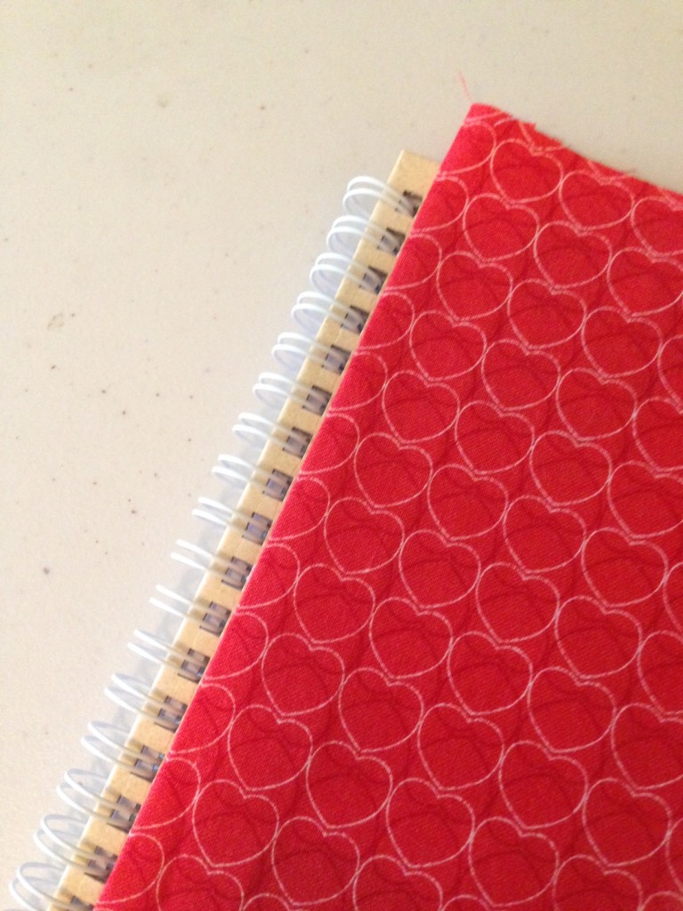 Covering a notebook with fabric