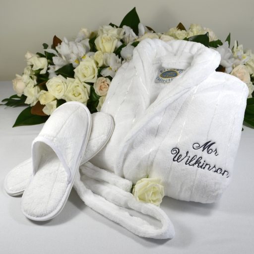 mr and mrs embroidered bath robes