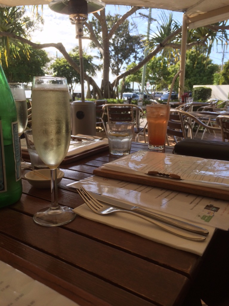Lunch and bubbles in Noosa