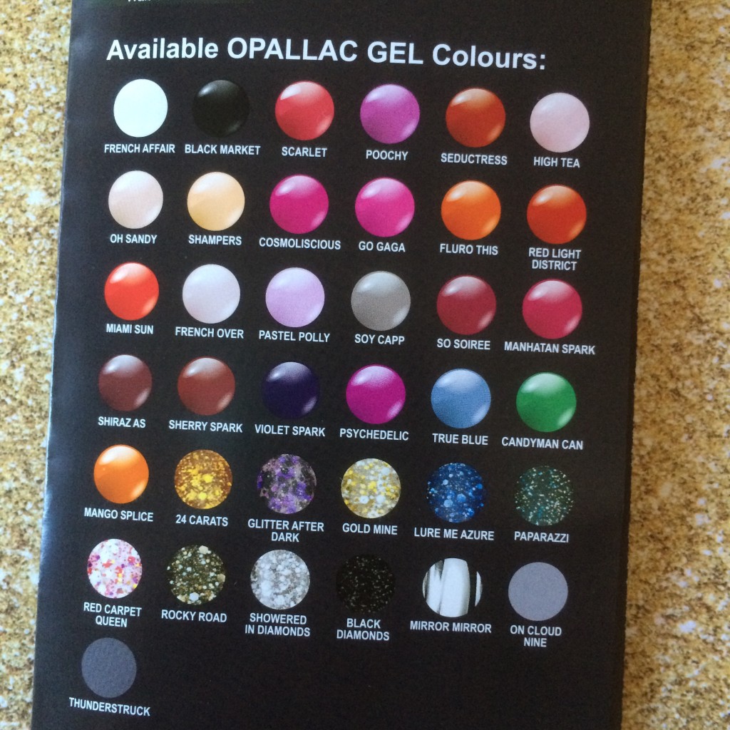 Opallac nail polish colours