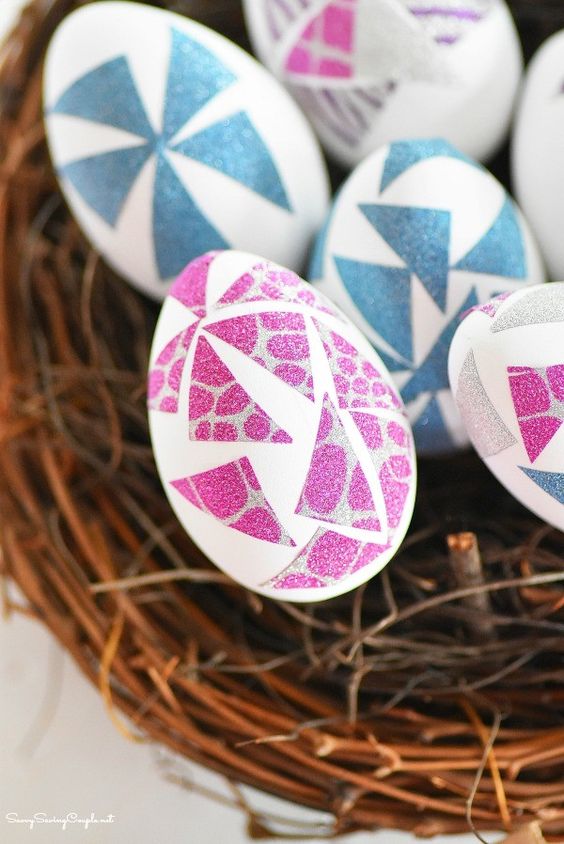 washi tape easter egg decorating