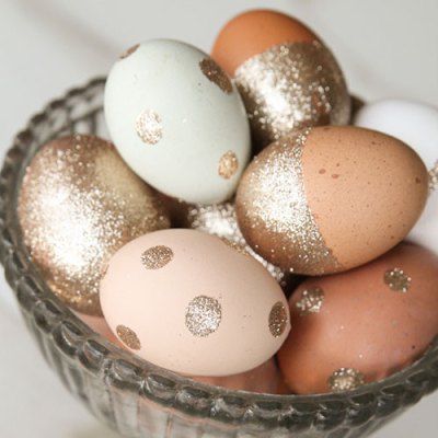 glittery easter eggs