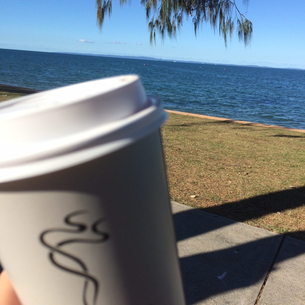 two of my favourite things the beach and coffee