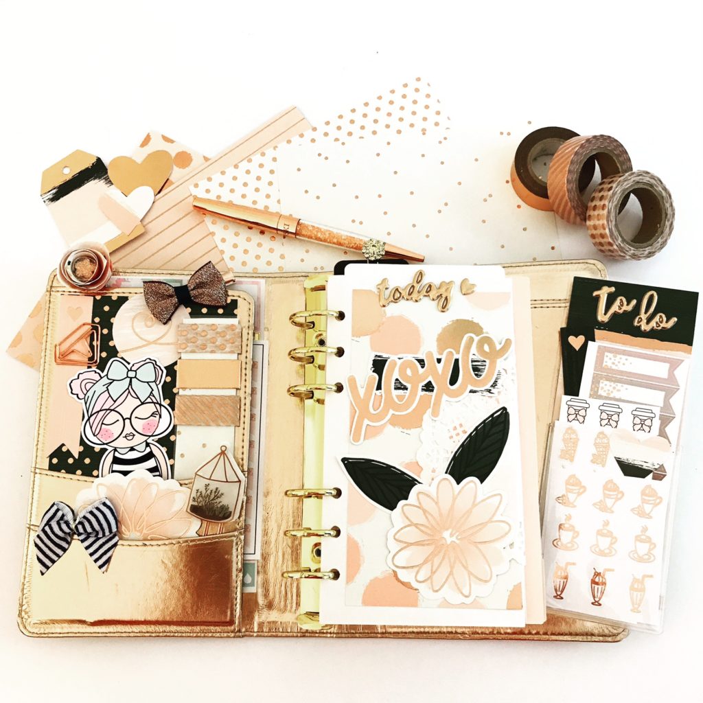Planner decoration with scrapbooking supplies