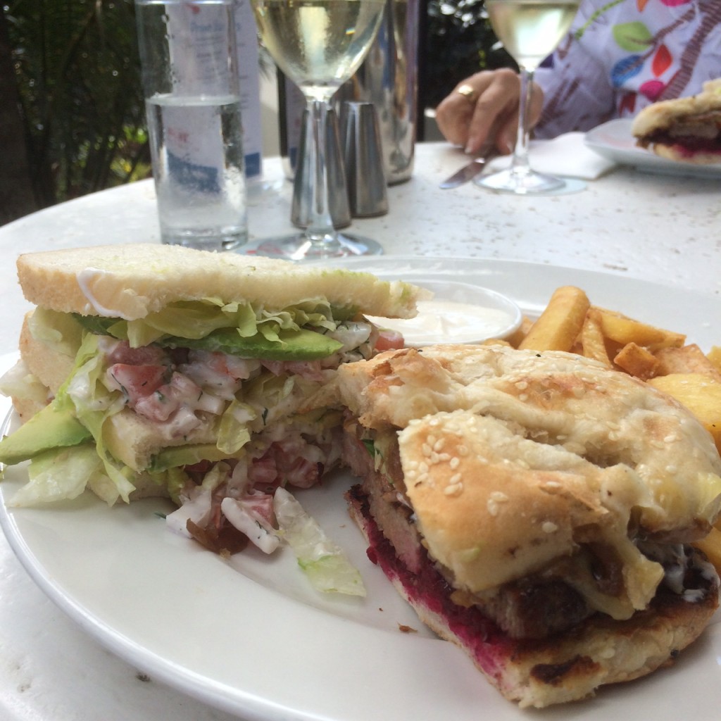 Prawn and steak sandwich at Noosa Springs