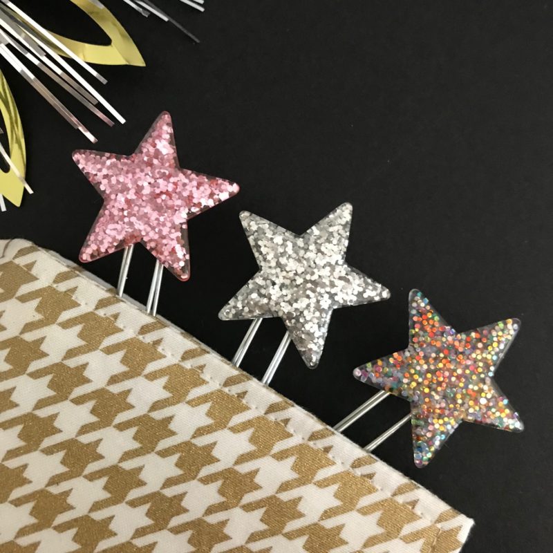 Sparkly star planner clips