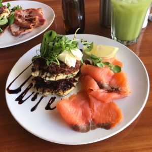 Smoked salmon and ricotta patties