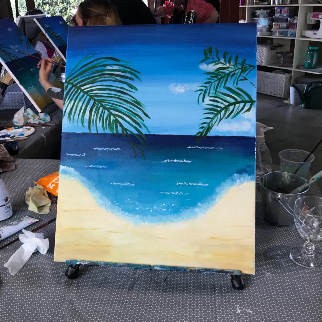 paint and sip beach class